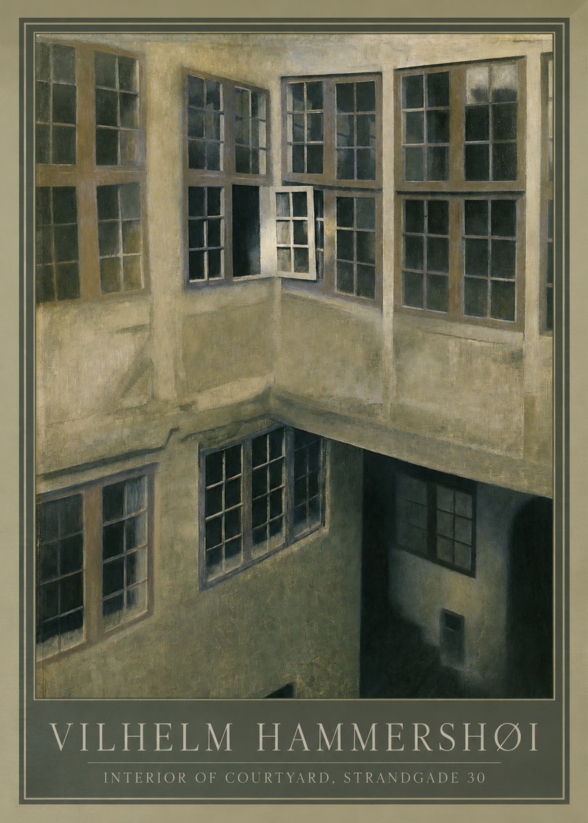 Vilhelm Hammershøi Interior of Courtyard, Strandgade 30 No1 - Póster