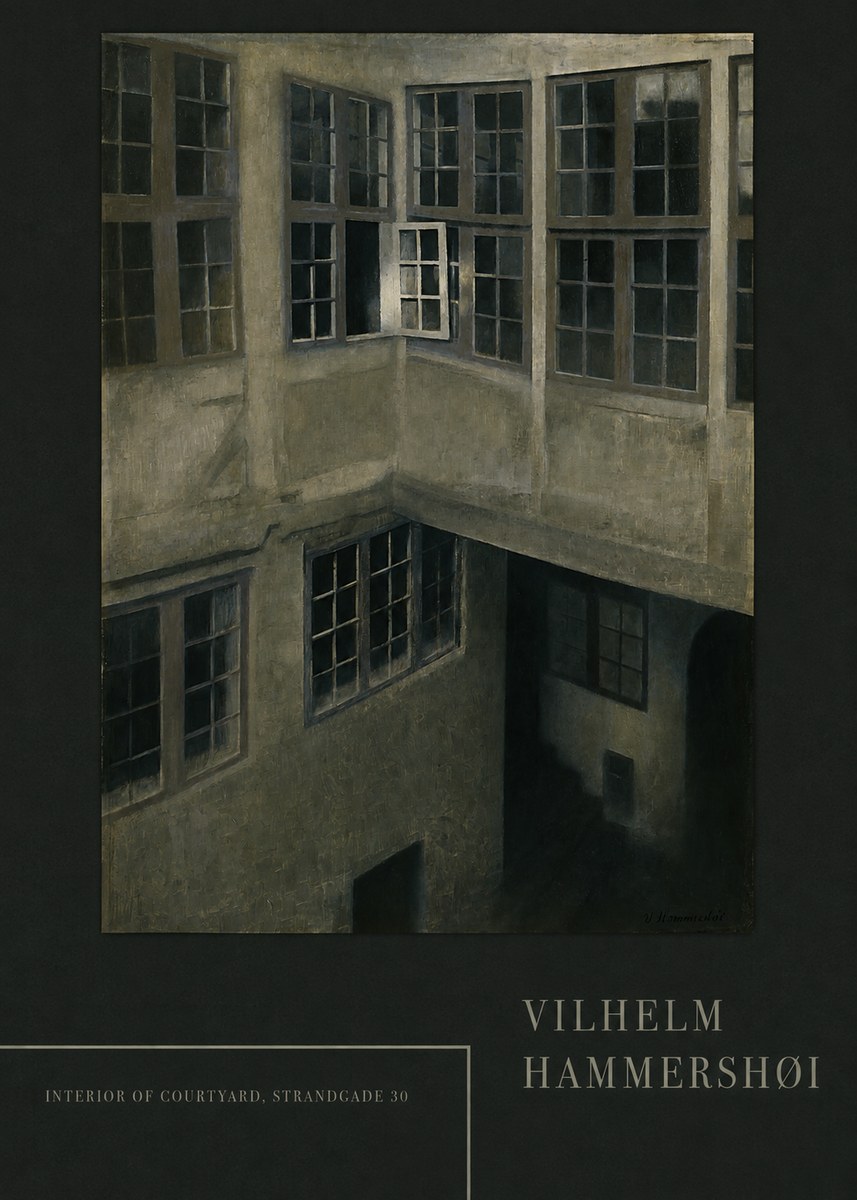 Vilhelm Hammershøi Interior of Courtyard, Strandgade 30 No4 - Póster