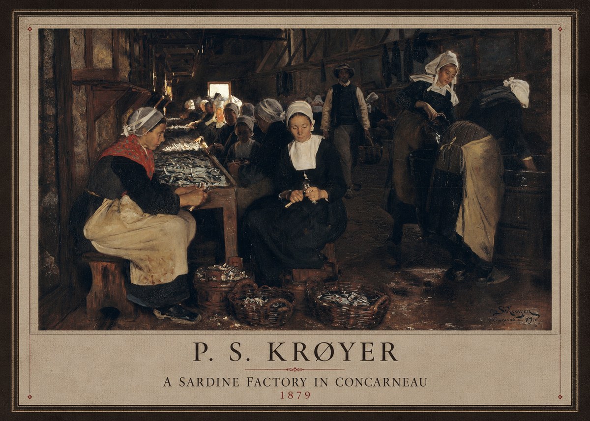 P.S. Krøyer A Sardine Factory in Concarneau No1 - Póster