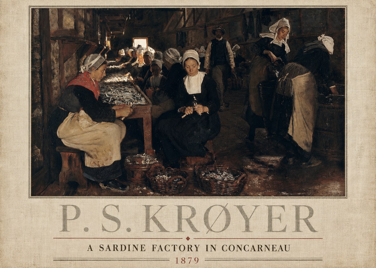 P.S. Krøyer A Sardine Factory in Concarneau No3 - Póster
