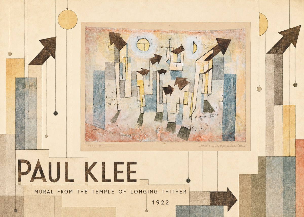 Paul Klee Mural from the Temple of Longing Thither No5 - Póster