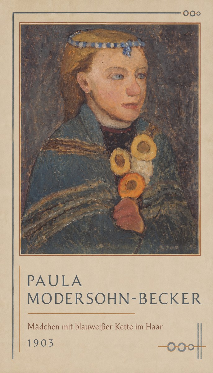 Paula Modersohn-Becker Mädchen Mit Blauweißer Kette Im Haar No1 - Póster