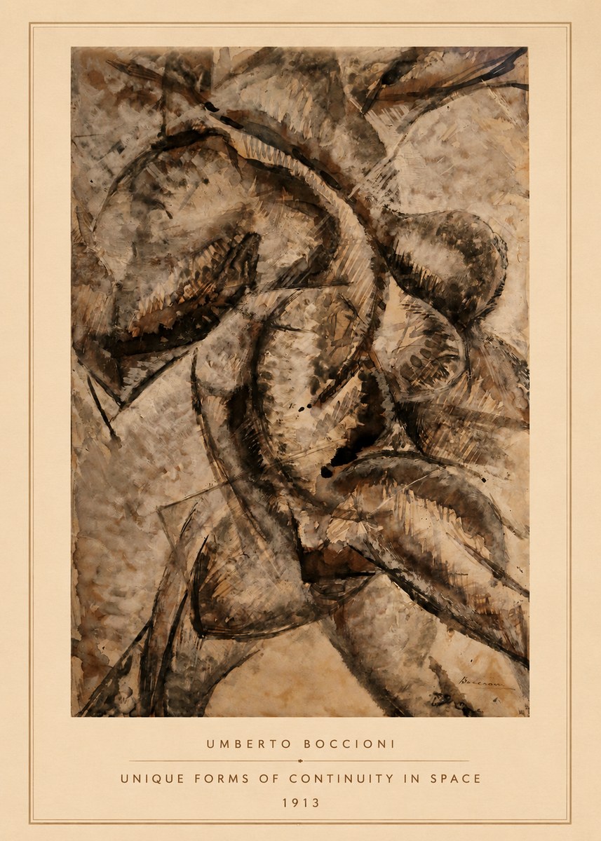 Umberto Boccioni Unique Forms of Continuity in Space No3 - Póster