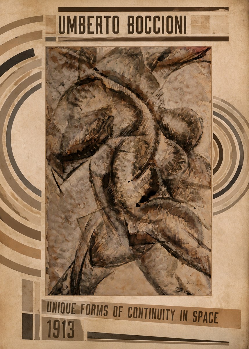 Umberto Boccioni Unique Forms of Continuity in Space No5 - Póster