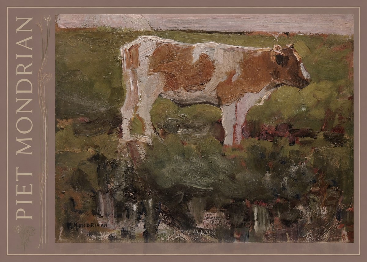 Piet Mondrian Cow No2 - Póster