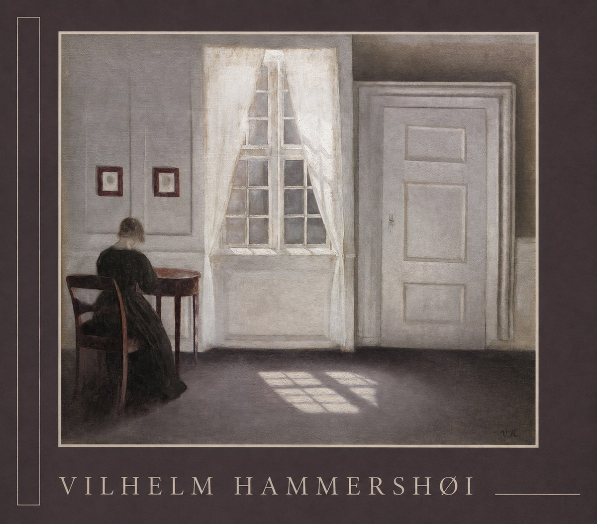 Vilhelm Hammershøi Interior with a Woman at a Table No4 - Póster