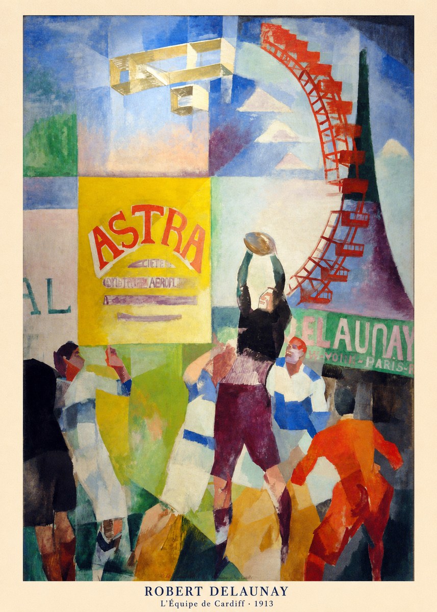 Robert Delaunay L'équipe De Cardiff - 1913 No5 - Póster