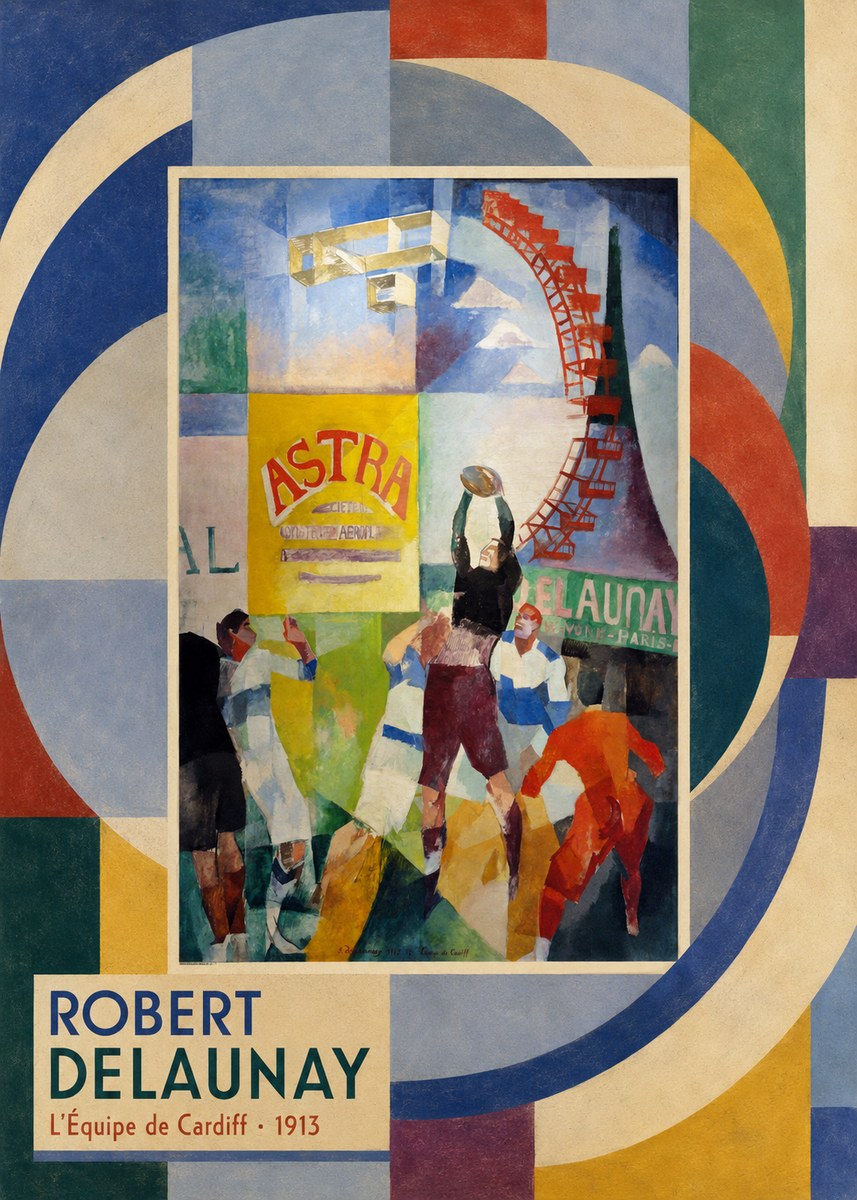 Robert Delaunay L'équipe De Cardiff - 1913 No6 - Póster
