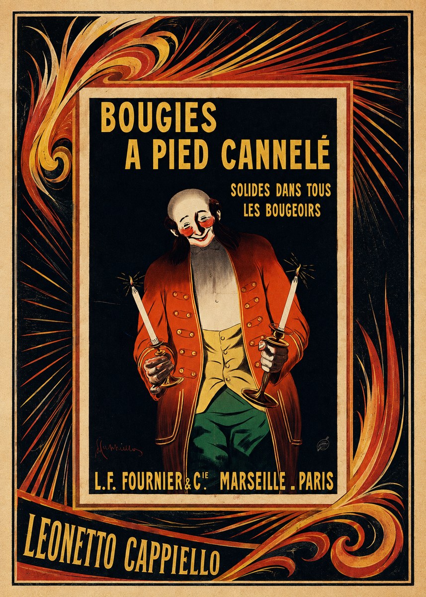 Leonetto Cappiello Bougies a Pied Cannelé No4 - Póster