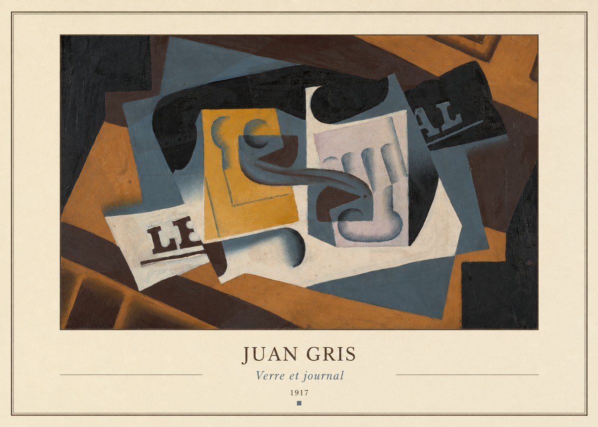 Juan Gris Verre Et Journal No4 - Póster