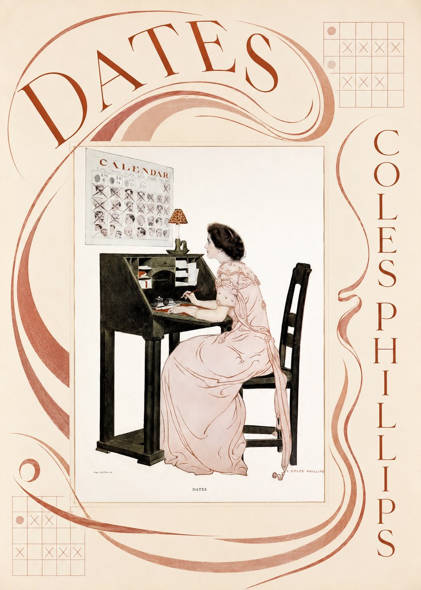 Coles Phillips Dates No6 - Póster