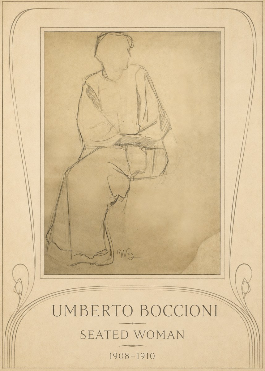 Umberto Boccioni Seated Woman No3 - Póster