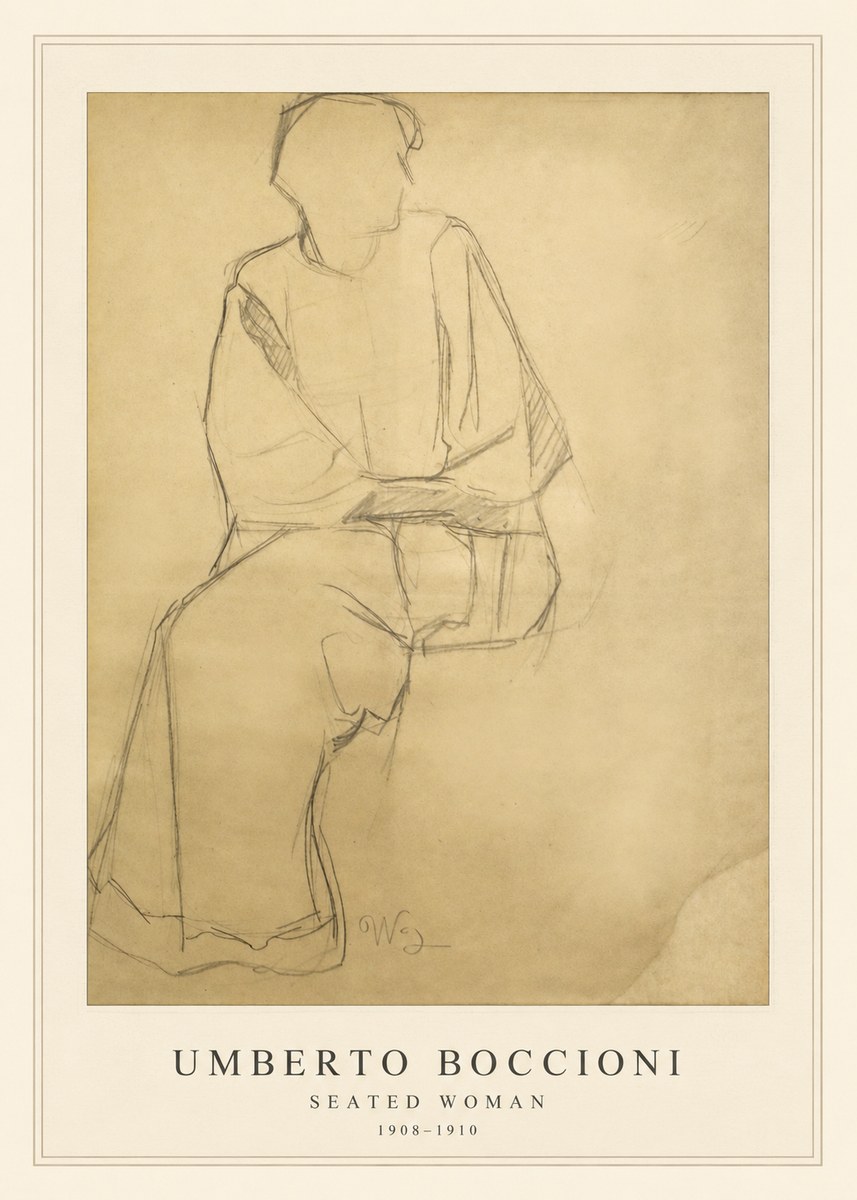 Umberto Boccioni Seated Woman No4 - Póster