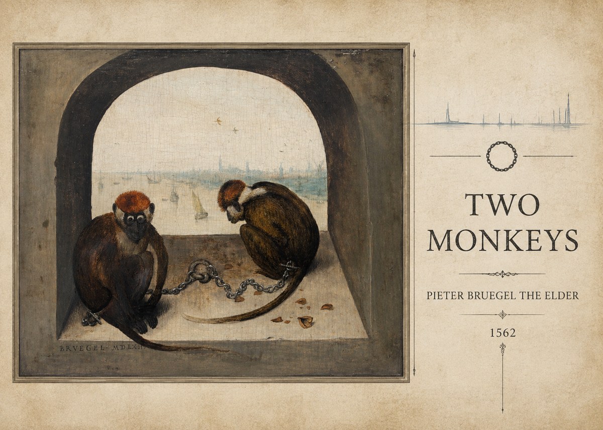 Pieter Bruegel Two Monkeys II No3 - Póster