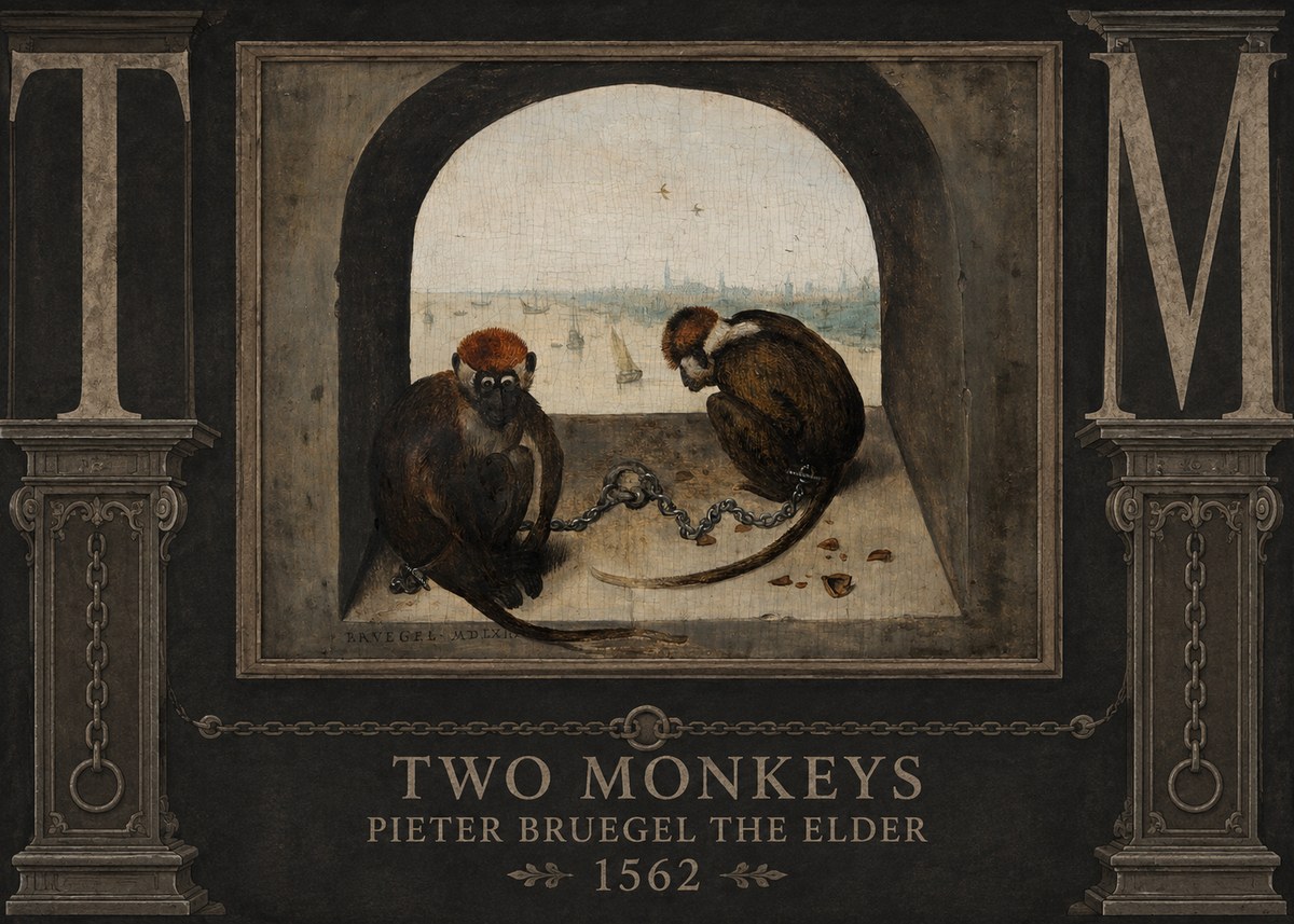 Pieter Bruegel Two Monkeys II No6 - Póster