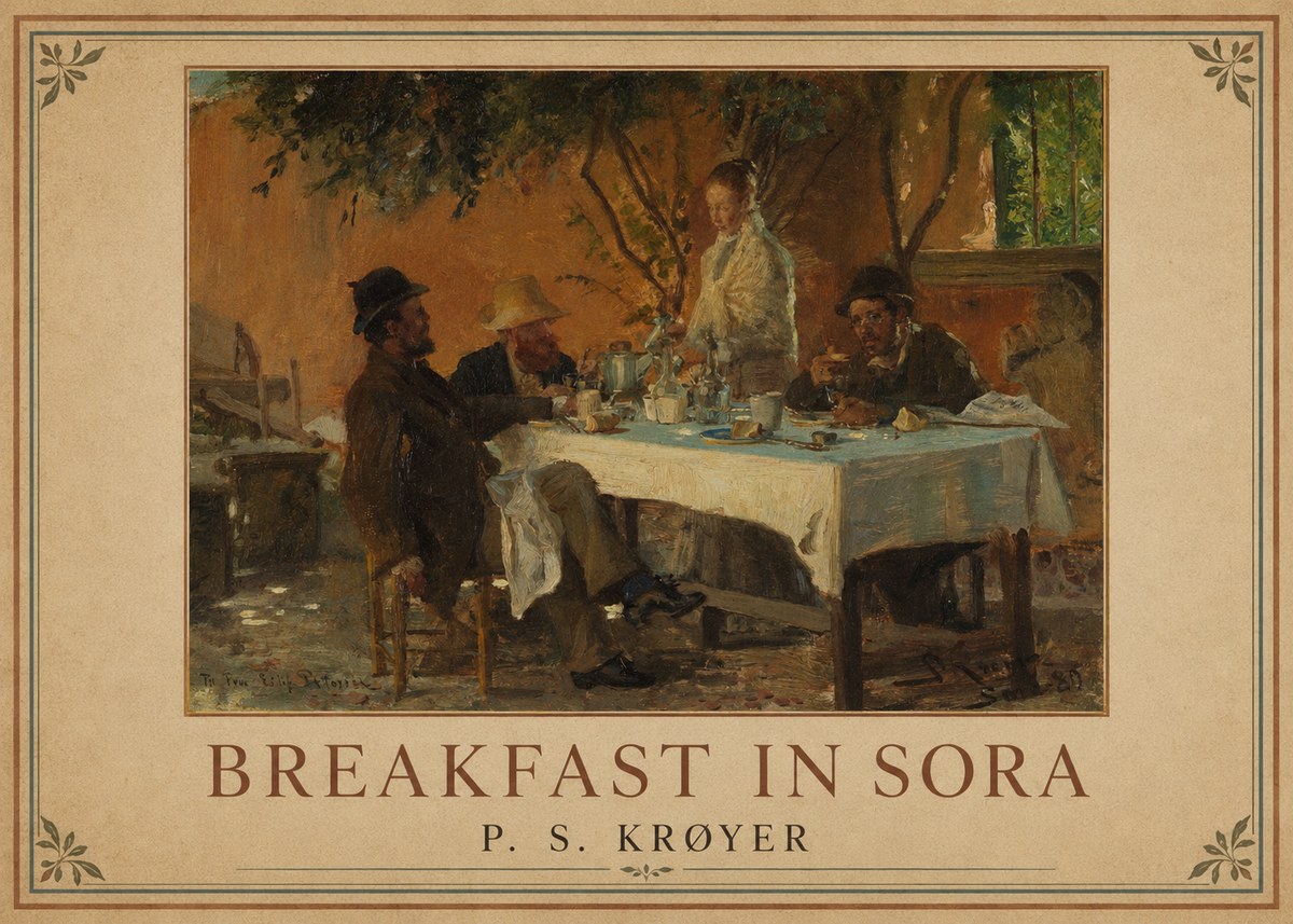 P.S. Krøyer Breakfast in Sora No1 - Póster