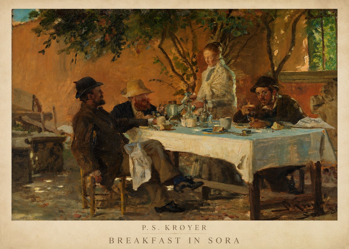 P.S. Krøyer Breakfast in Sora No3 - Póster