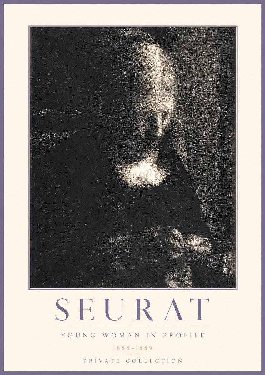 Seurat Young Woman in Profile No3 - Póster