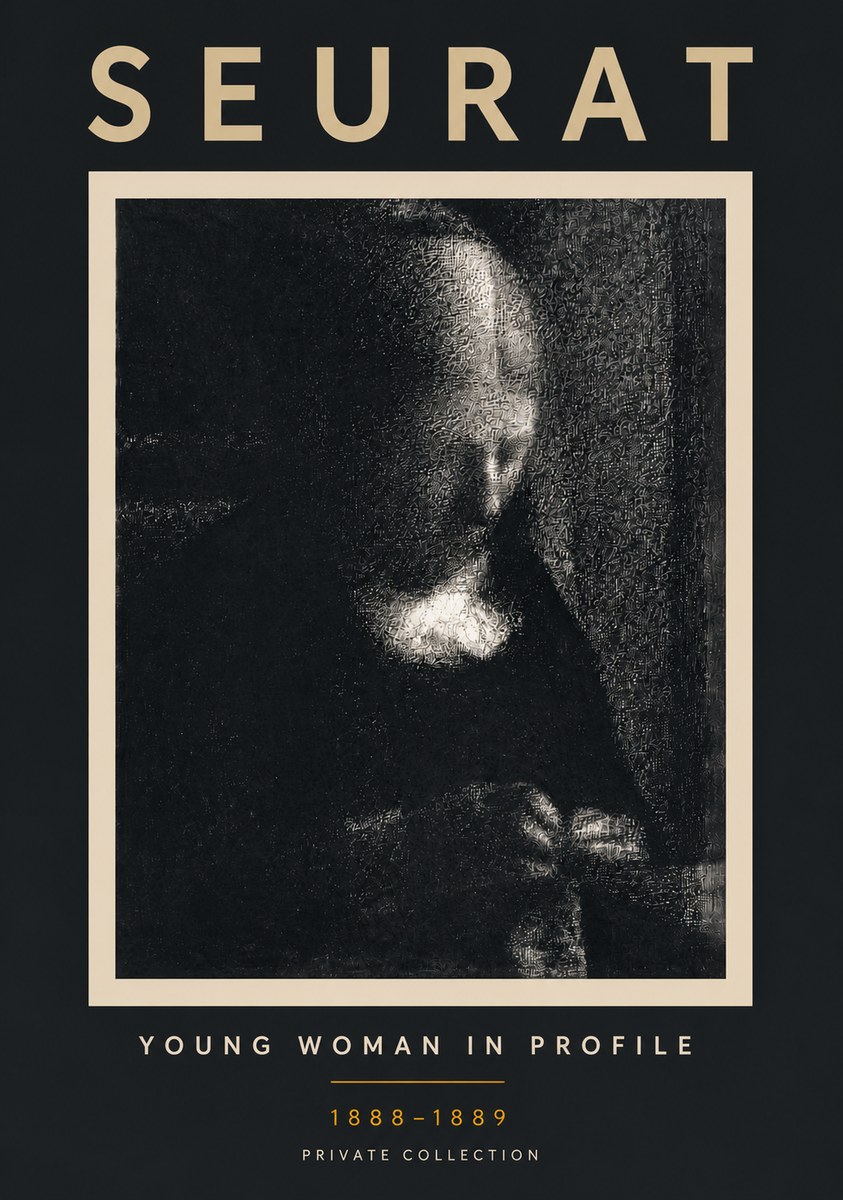 Seurat Young Woman in Profile No6 - Póster