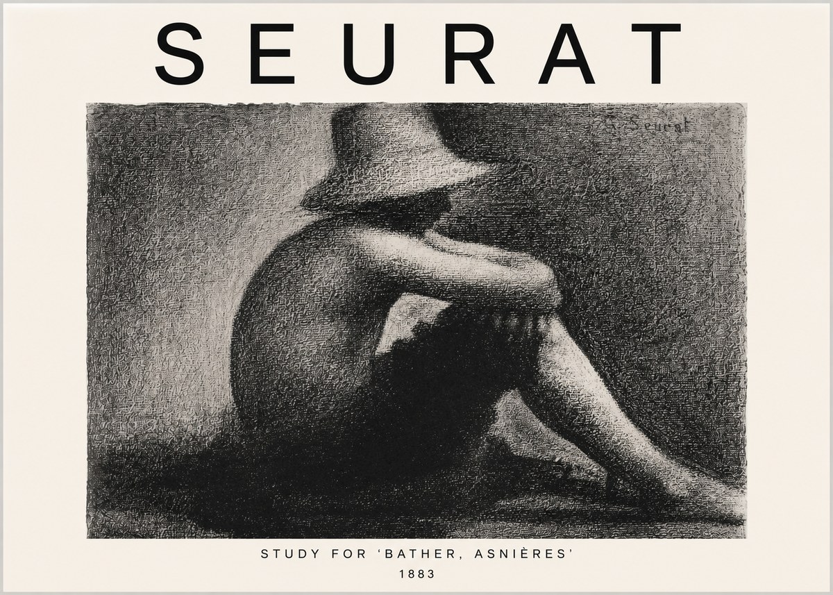 Seurat Study for 'Bather, Asnières' No3 - Póster