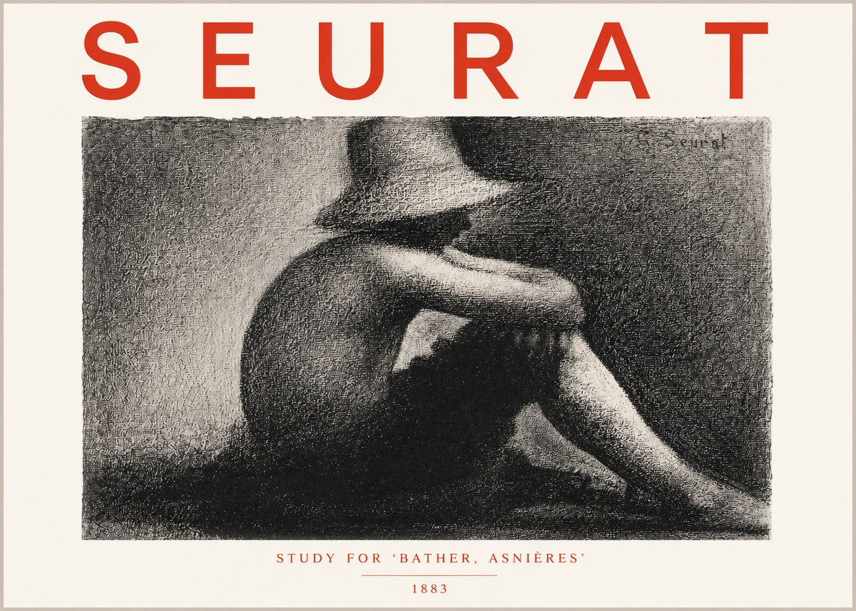 Seurat Study for 'Bather, Asnières' No5 - Póster