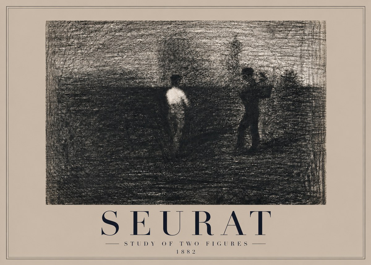 Seurat Study of Two Figures No2 - Póster
