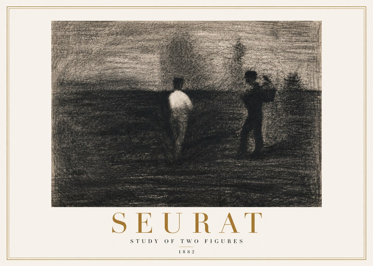 Seurat Study of Two Figures No4 - Póster