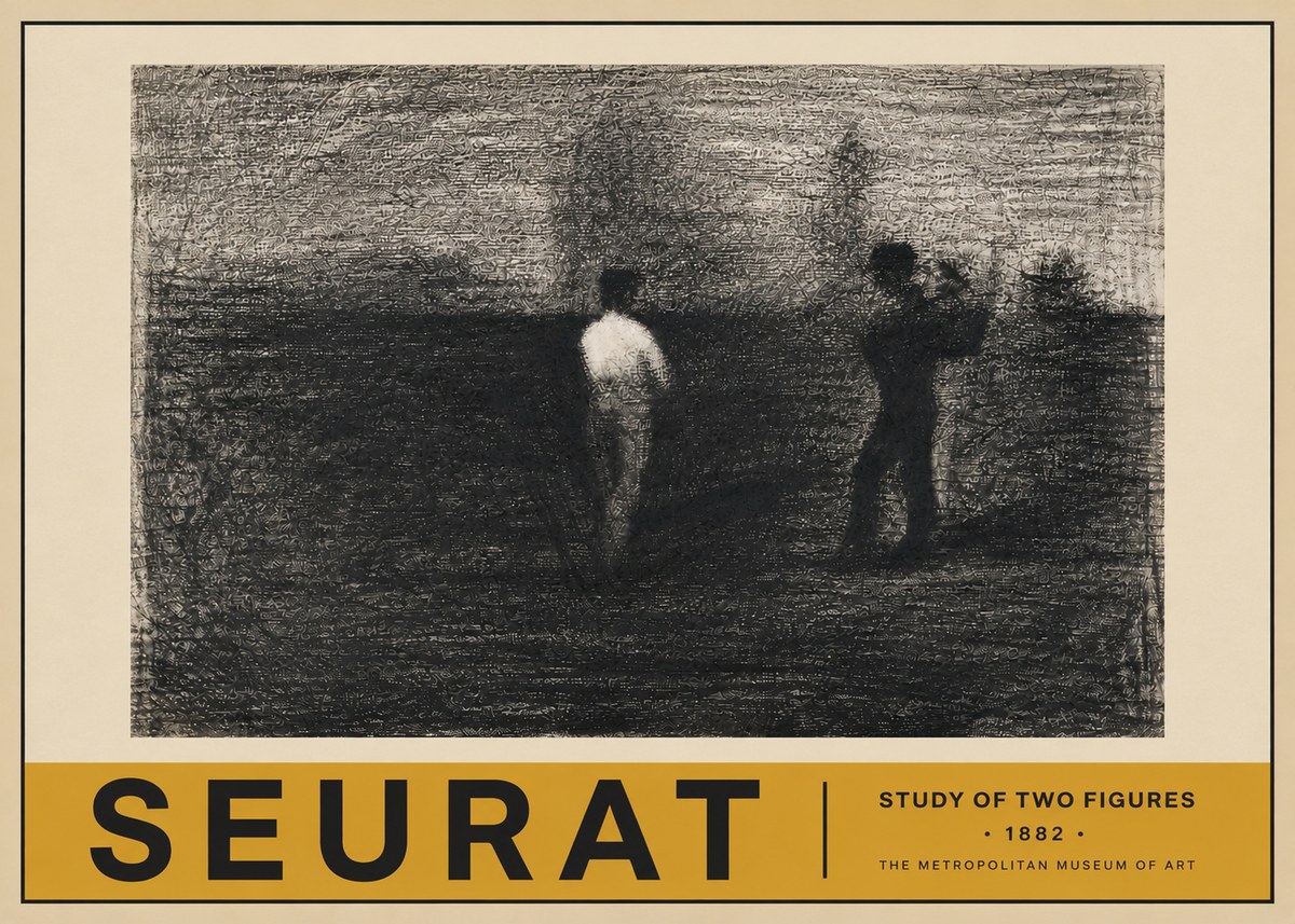Seurat Study of Two Figures No5 - Póster