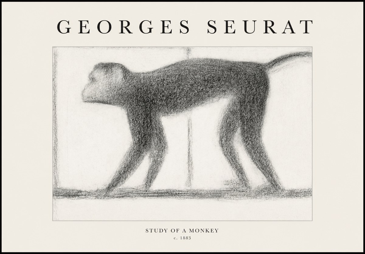 Seurat Study of a Monkey No1 - Póster