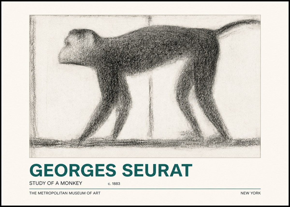 Seurat Study of a Monkey No2 - Póster