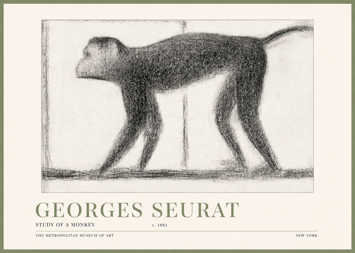 Seurat Study of a Monkey No3 - Póster