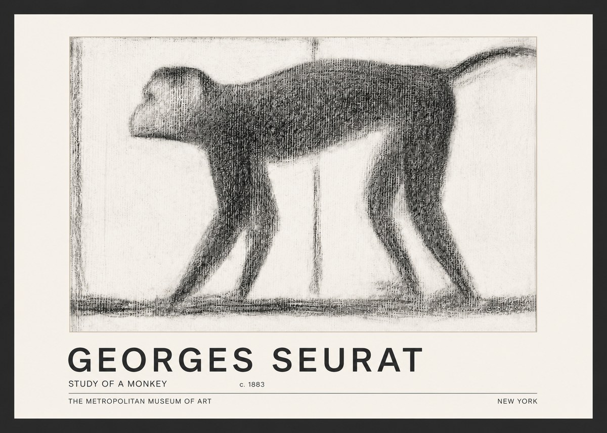Seurat Study of a Monkey No5 - Póster