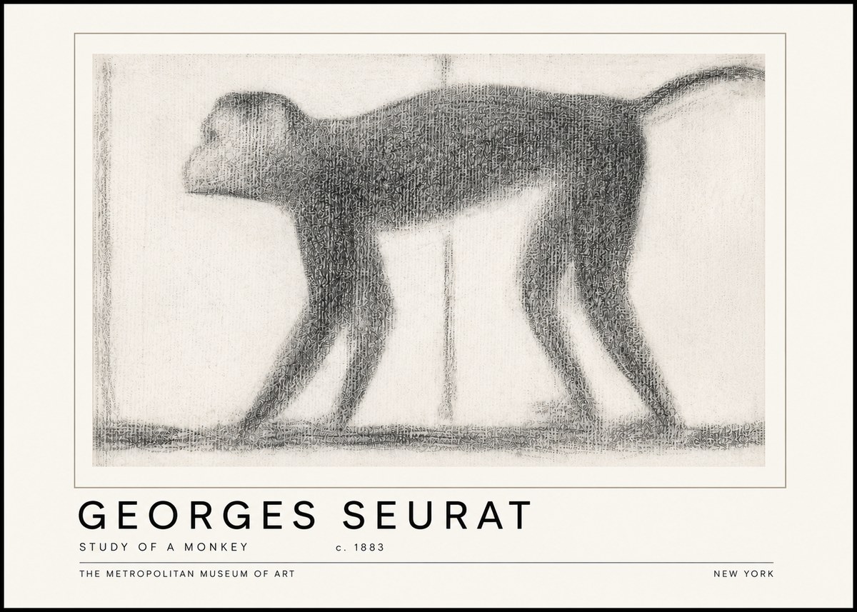 Seurat Study of a Monkey No6 - Póster
