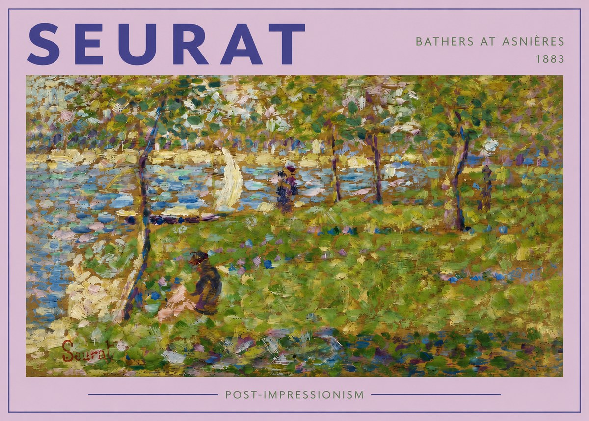 Seurat Bathers at Asnières I No4 - Póster