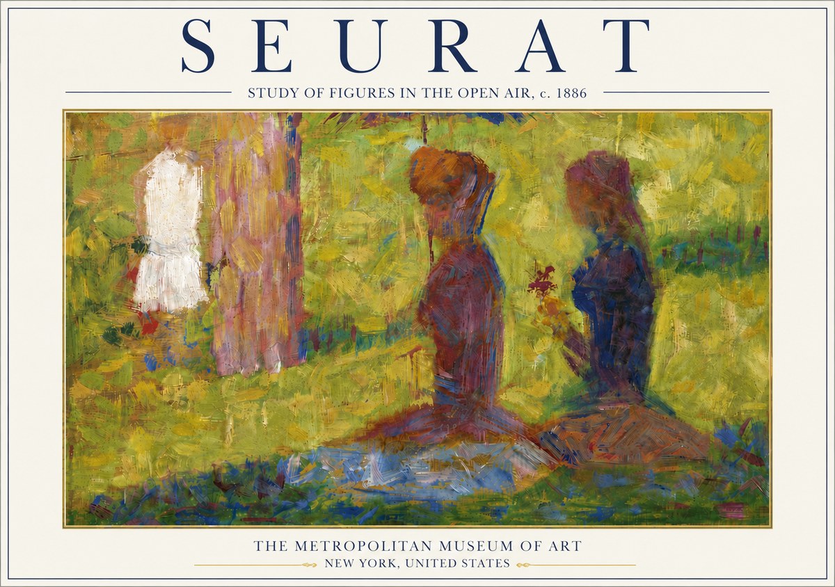 Seurat Study of Figures in the Open Air, C. 1886 No6 - Póster