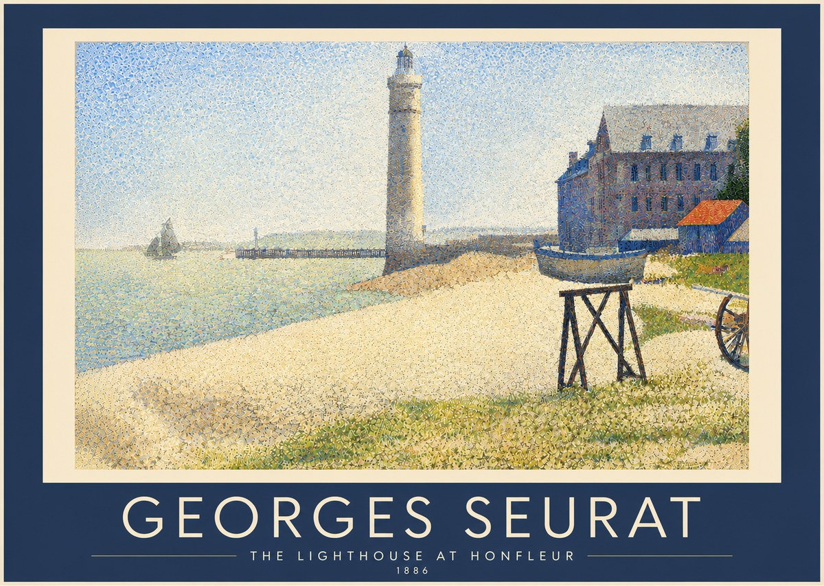 Seurat The Lighthouse at Honfleur No4 - Póster