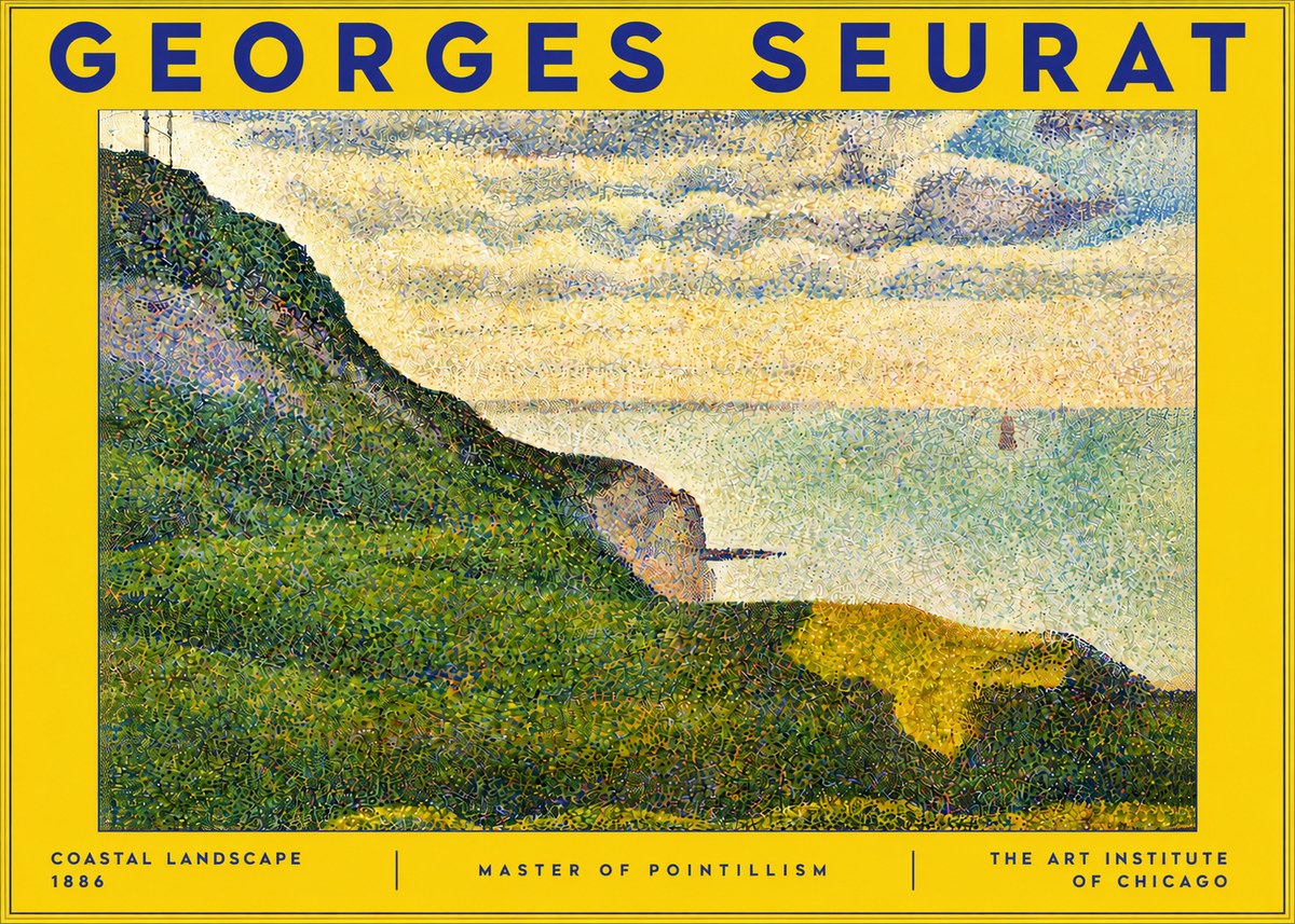Seurat Coastal Landscape, 1886 No6 - Póster