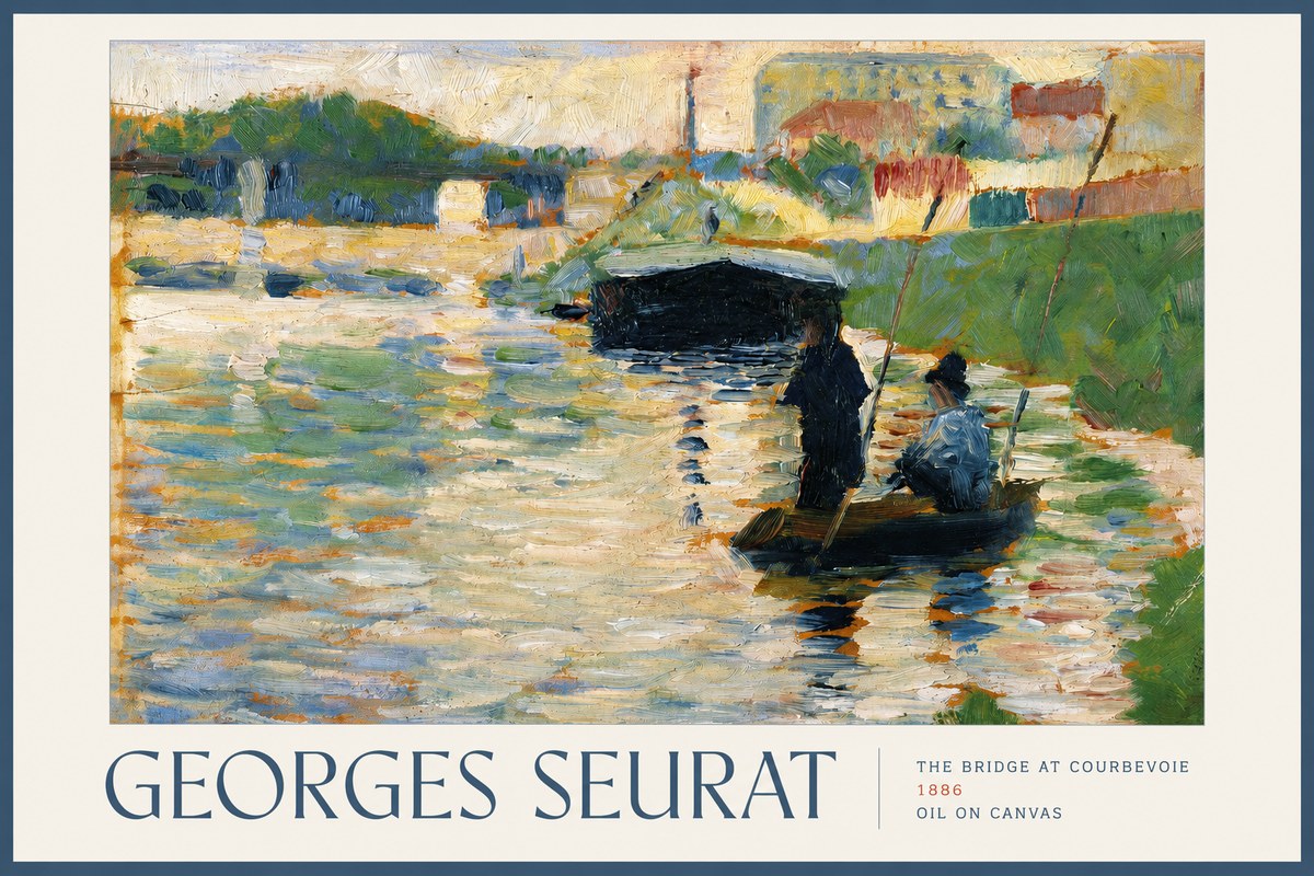 Seurat The Bridge at Courbevoie No2 - Póster