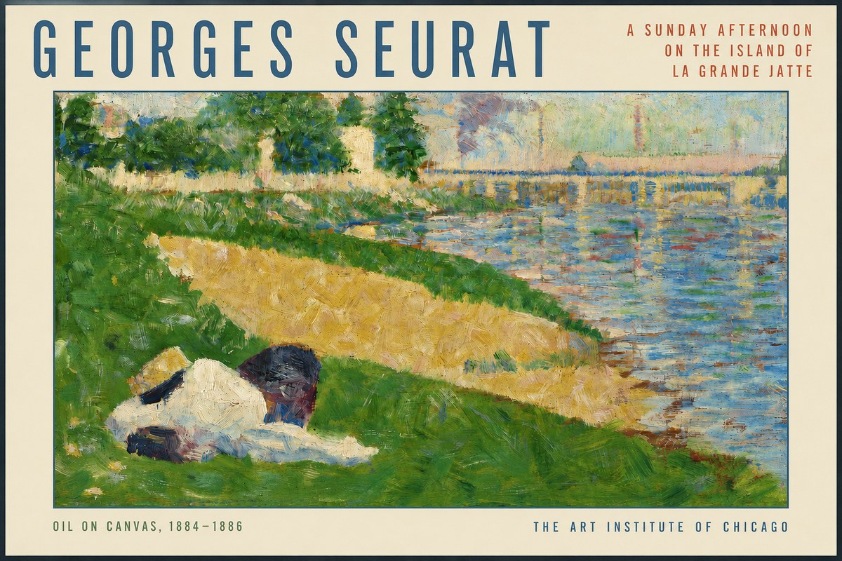 Seurat A Sunday Afternoon on the Island of La Grande Jatte II No3 - Póster