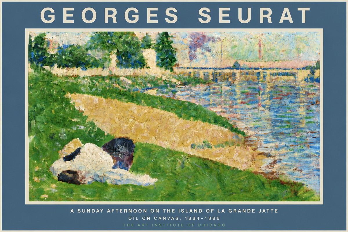 Seurat A Sunday Afternoon on the Island of La Grande Jatte II No5 - Póster