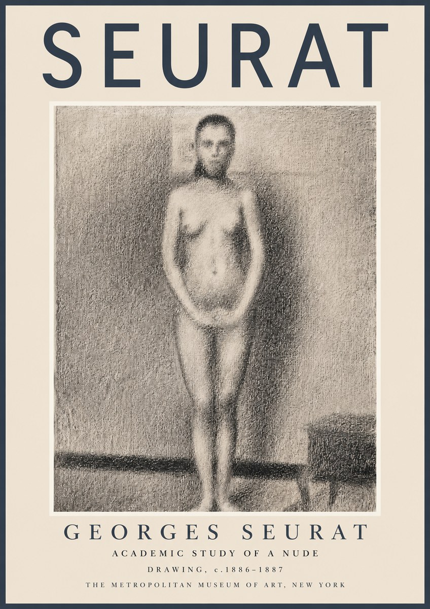 Seurat Academic Study of a Nude No2 - Póster