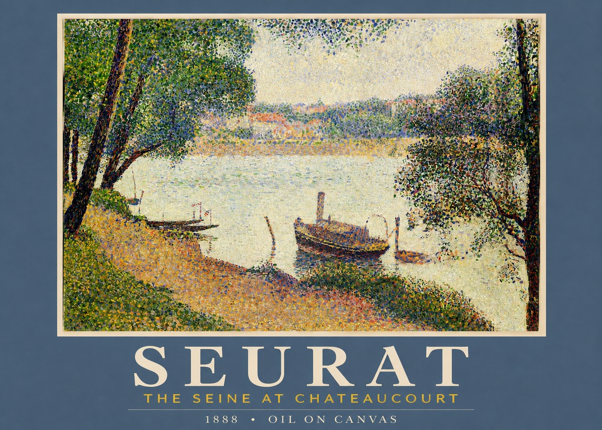 Seurat The Seine at Chateaucourt No2 - Póster