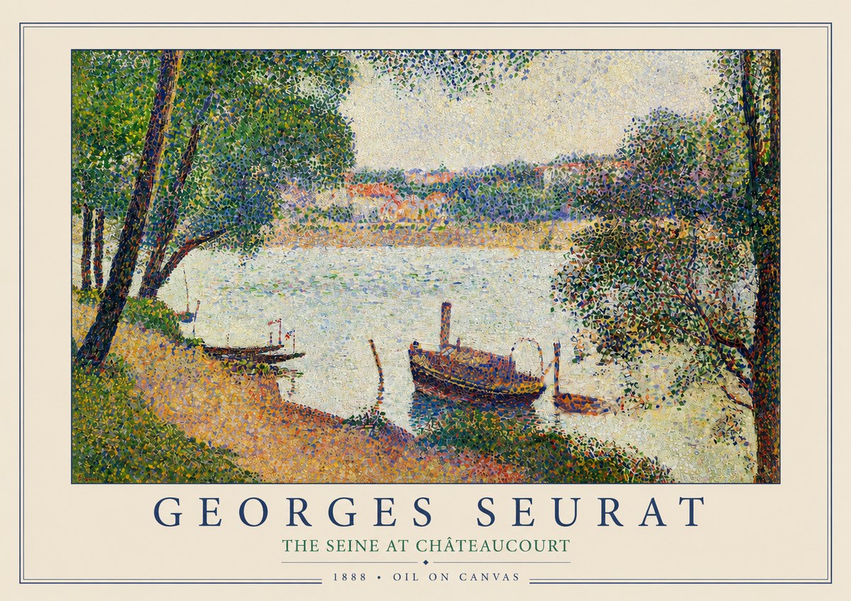 Seurat The Seine at Chateaucourt No3 - Póster
