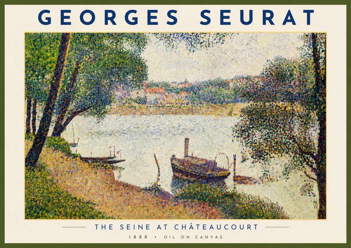 Seurat The Seine at Chateaucourt No6 - Póster