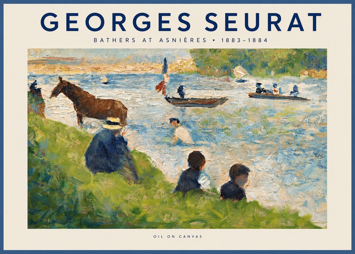 Seurat Bathers at Asnières II No2 - Póster