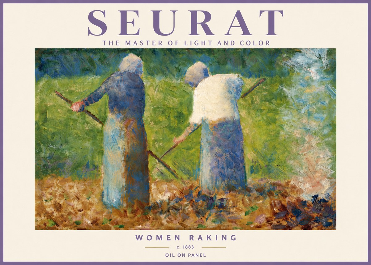 Seurat Women Raking No6 - Póster