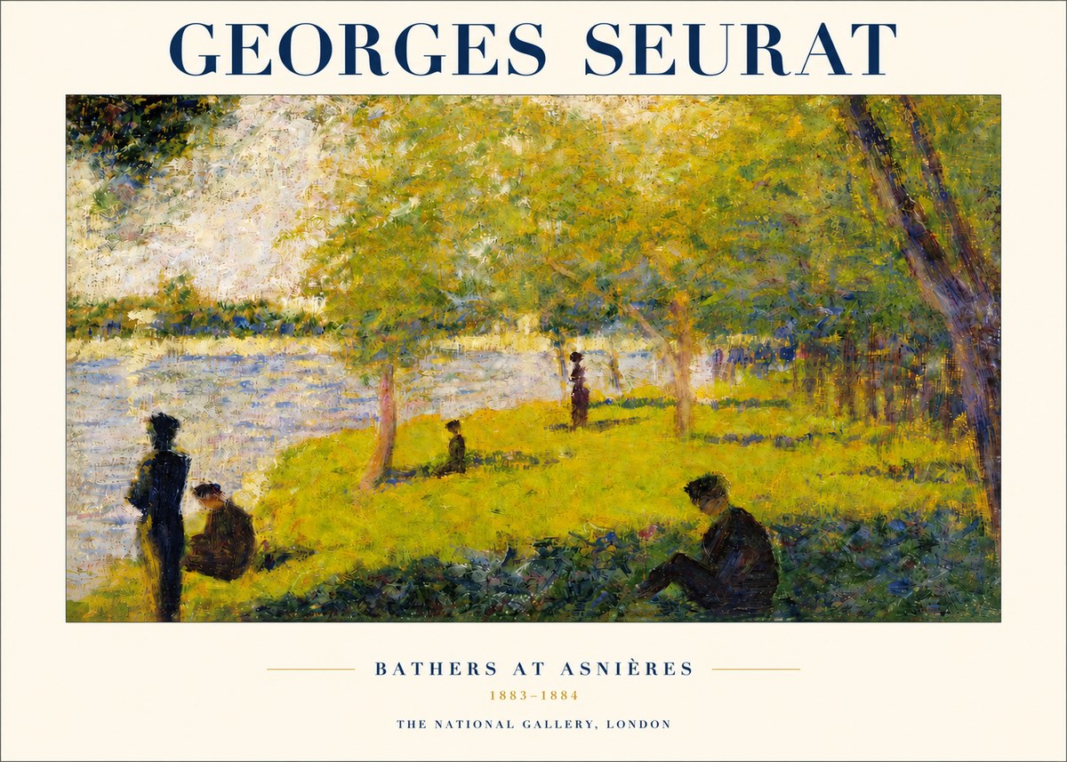 Seurat Bathers at Asnières IV No3 - Póster