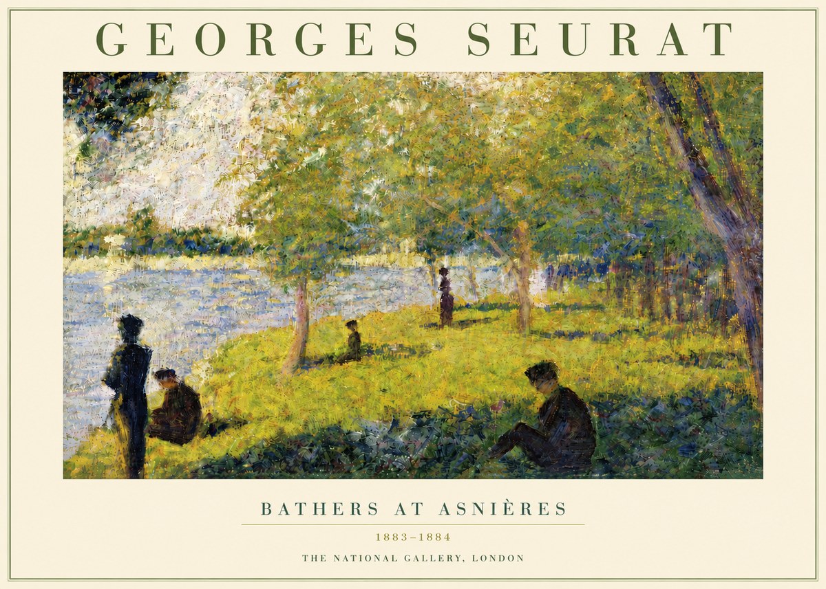 Seurat Bathers at Asnières IV No4 - Póster