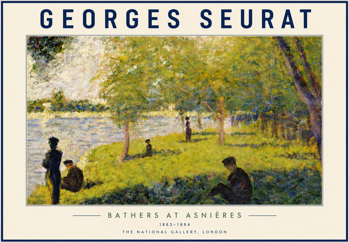 Seurat Bathers at Asnières IV No5 - Póster