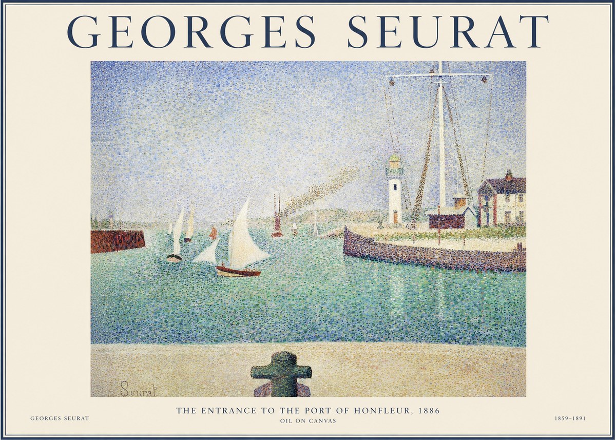 Seurat The Entrance to the Port of Honfleur, 1886 No1 - Póster